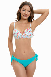 Solid Color Tie Front Bikini Set | Dress In Beauty